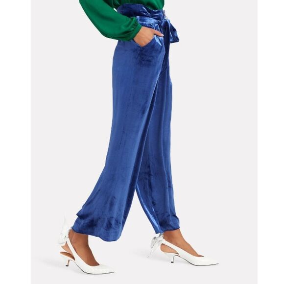 INTERMIX Sz. 6 New Claudia Velvet Pleated Wide-Leg Pants - Picture 3 of 12